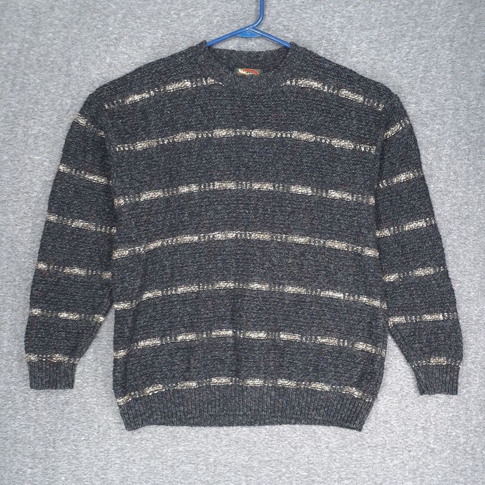 Vintage ALPS sweater Adult‎ XL striped long sleeve casual mens gray